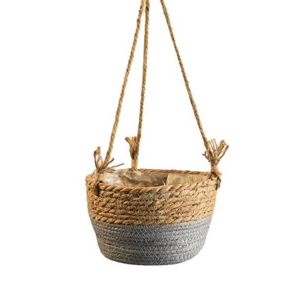 Jute Rope Hanging Planter Woven Plant Storage Basket Indoor Outdoor Flower Pot Jute Rope Hanging Planter Woven Plant Storage Basket Indoor Outdoor Flower Pot